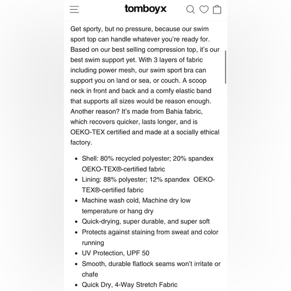 TomboyX 2X NWT Floral Burst Swim/Sports Bra NEW IN PACKAGING‼️ - Picture 10 of 13